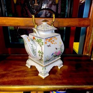 Franklin Mint Vintage Teapot The Birds And Flowers Of The Orient FP 1986